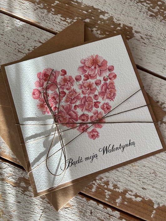 kartki scrapbooking Kartka walentynkowa z sercem