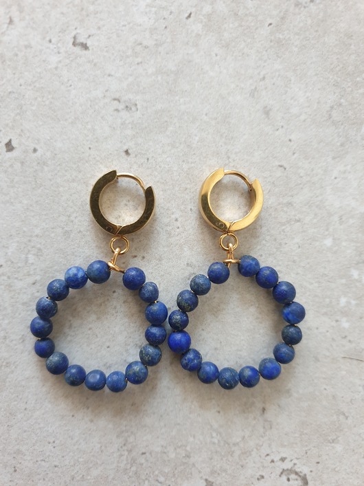 kolczyki z kamieniami Kolczyki DONUTS lapis lazuli