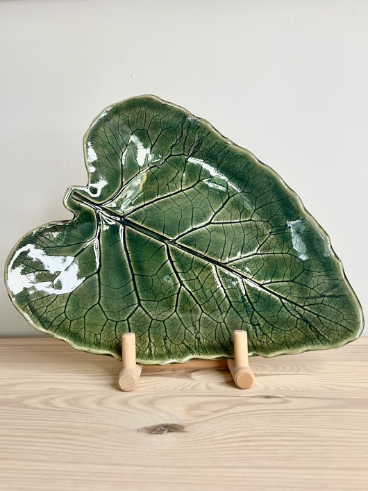 patery i talerze Liść łopianu #1 - ceramiczny talerzyk/patera