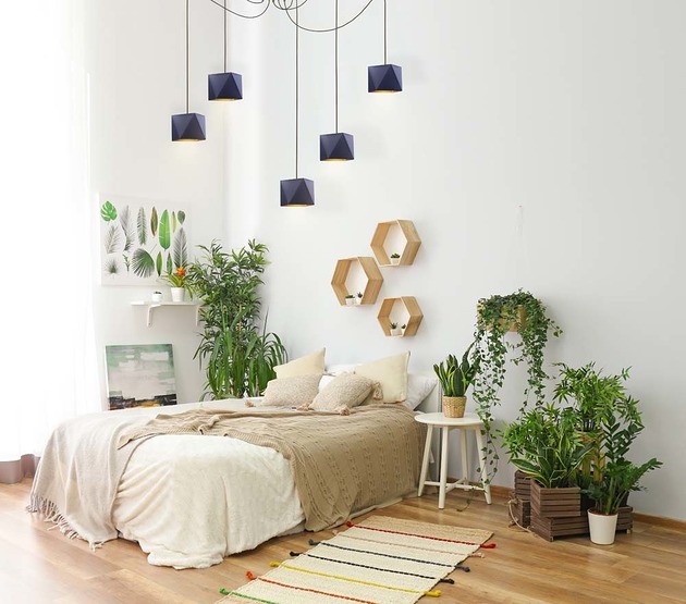 lampy wiszące Geometryczna lampa wisząca w stylu nowoczesnym KANO GOLD D5