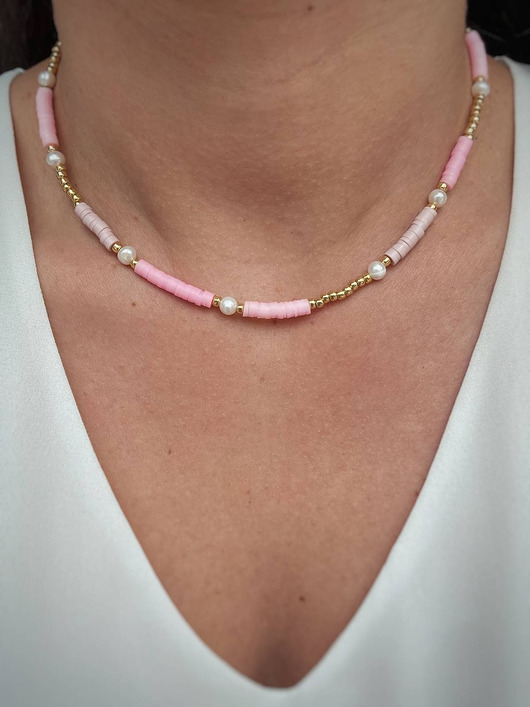 naszyjniki - inne Naszyjnik Koraliki Katsuki i Perły Naturalne