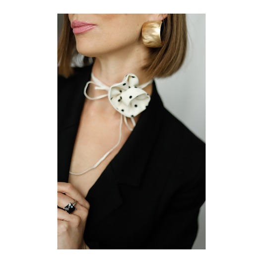 chokery Choker w groszki