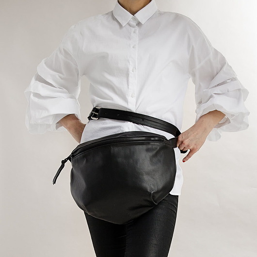 saszetka nerka Duża czarna nerka