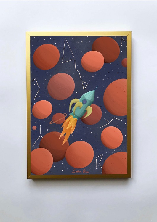 obrazy i plakaty do pokoju dziecięcego Plakat Kosmos