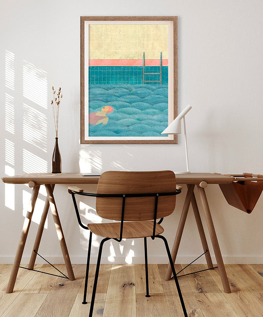 plakaty Dziewczyna w basenie - plakat 50x70 cm