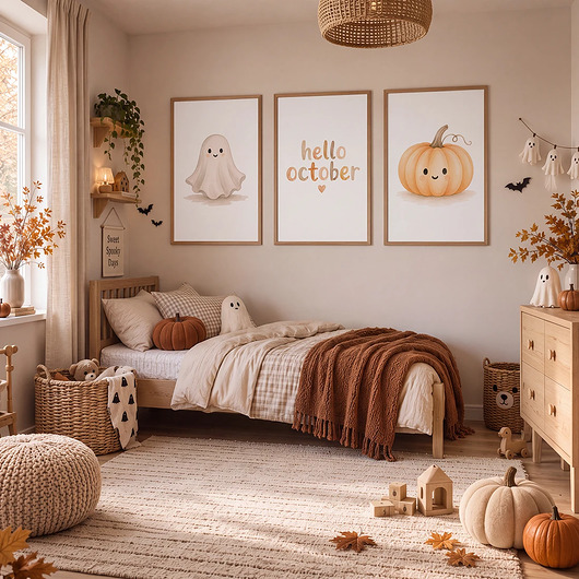 obrazy i plakaty do pokoju dziecięcego HALLOWEEN - 3 x plakat dla dzieci