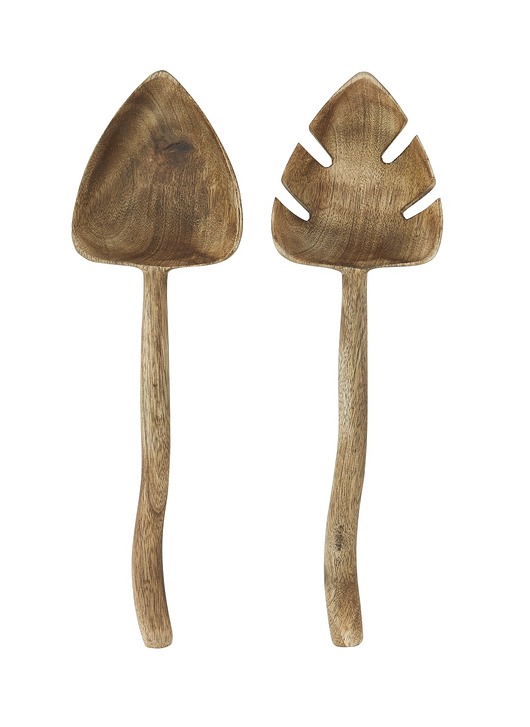 kuchnia - różne Sztućce do sałatki drewniane boho