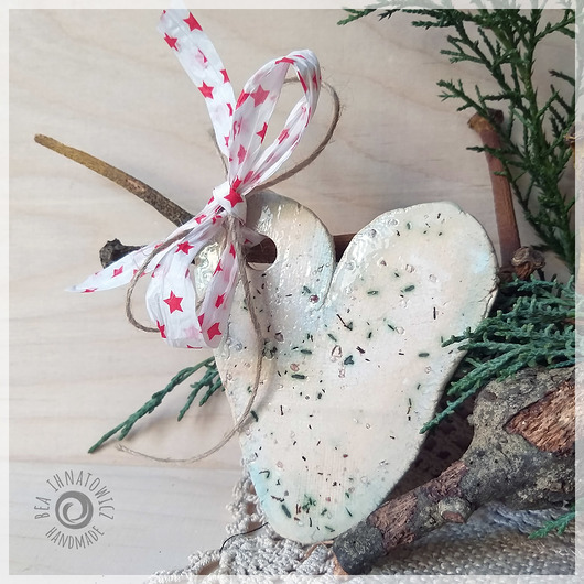 dodatki - różne Ceramiczne serce - zawieszka
