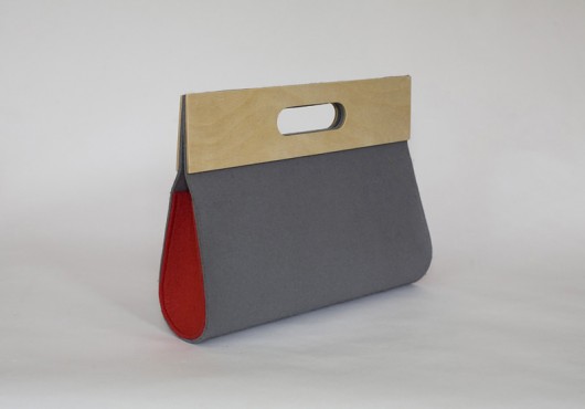 Long felt bag gray&red moo studio