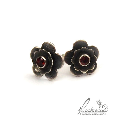 little & red... srebrne kolczyki sztyfty  XXXXXXlookrecya