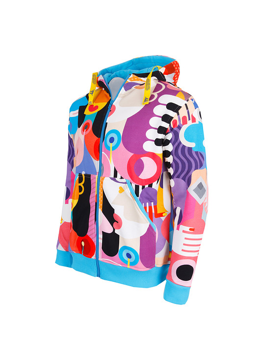 bluza z kapturem damska Bluza rozpinana "Kubizm"