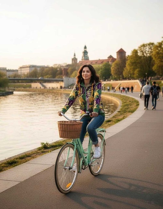 bluza z kapturem damska Bluza rozpinana "Euforia" z trawiastym