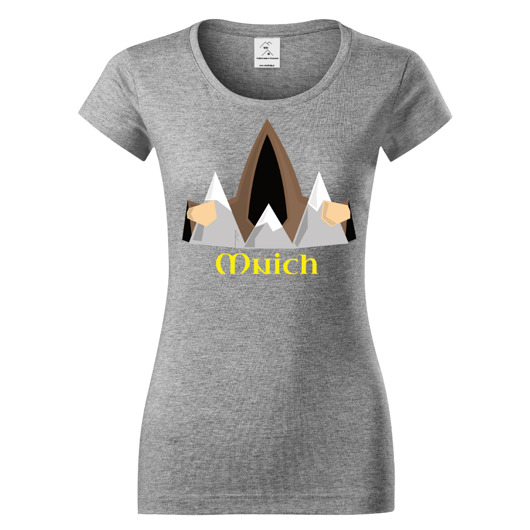 t-shirt damskie Mnich grafika by Szymon Rabiasz grey