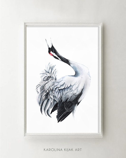 Żuraw zwyczajny No3 - plakat autorski Karolina Kijak