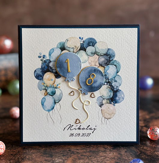 kartki scrapbooking Elegancka Pamiątka 18. Urodzin z personalizacją - BE HAPPY!, BH 47