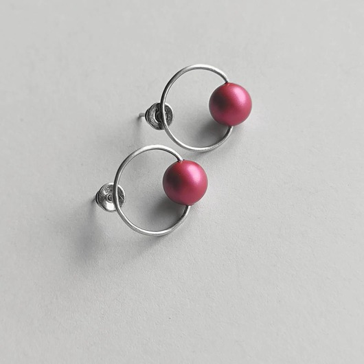 kolczyki z kamieniami Kolczyki OKRĄG