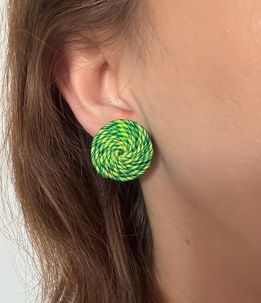 kolczyki soutache Zielone kolczyki handmade 