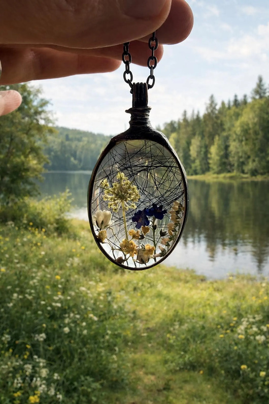 wisiory Personalizowany naszyjnik z sierścią zwierzęcia