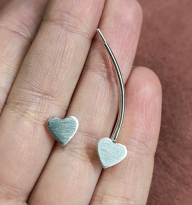 nausznice Komplet kolczyk i nausznica SILVER HEART