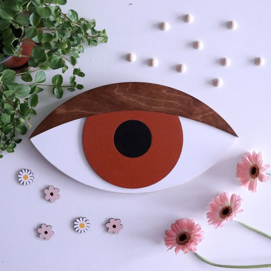 Ozdoby na ścianę Oko 3D  terakota