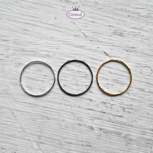 pierścionki srebrne 3 obrączki SLIM srebro, sr. złocone - komplet