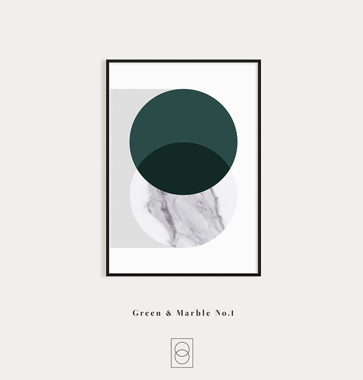 plakaty Marble 1 - nowoczesny plakat na ścianę  Marmur i zieleń