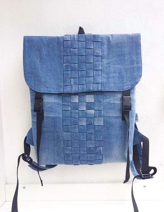 Plecak pleciony jeans GOYASHI