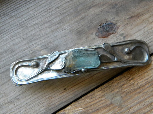 surowy topaz w listkach - klamra do włosów Beata Trotter