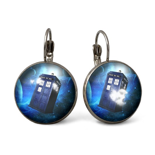 Kolczyki duże wiszące Tardis Doktor Who - 0338 EGGinEGG