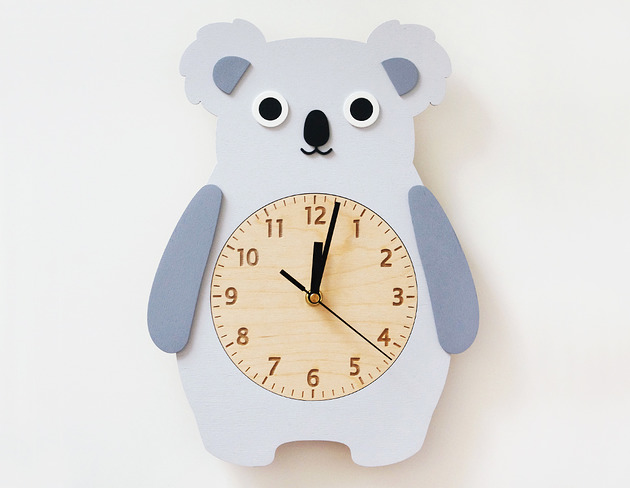 zegary Zegar wiszący miś Koala dla dzieci