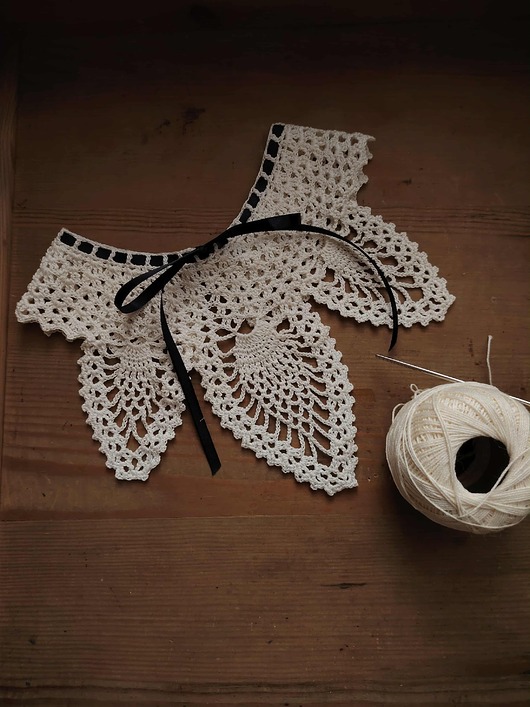 Akcesoria pozostałe Szydełkowy koronkowy kołnierzyk wzór vintage