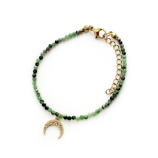 bransoletki z kamieni naturalnych Bransoletka zoisyt z rubinem, róg obfitości, kamienie naturalne