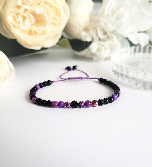 bransoletki z kamieni naturalnych Ochrona i spokój- z Turmalinem i Jaspisem cesarskim