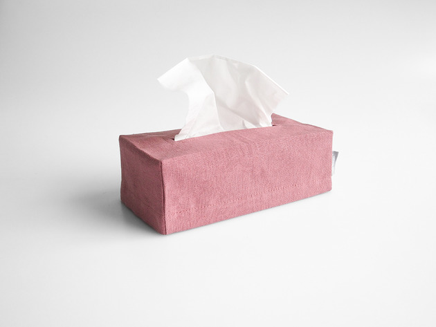 dodatki - łazienka - różne Lniany chustecznik DUSTY PINK