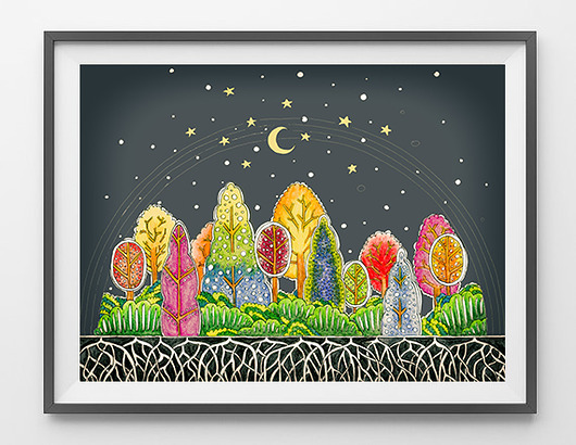 grafiki i ilustracje Las