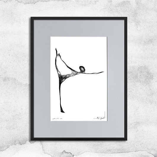 grafiki i ilustracje Joga - autorska grafika z ramą