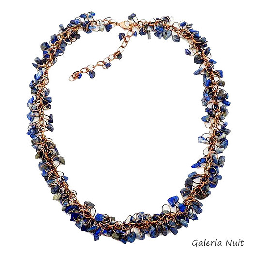 Lapis lazuli - miedziany naszyjnik galeria nuit