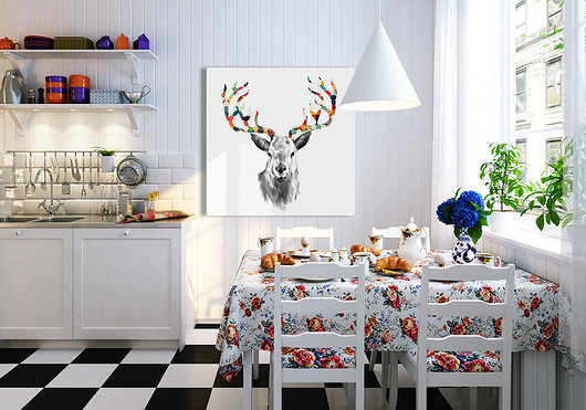 OBRAZ NA PŁÓTNIE - 80x80cm  OH DEER LUdesign gallery