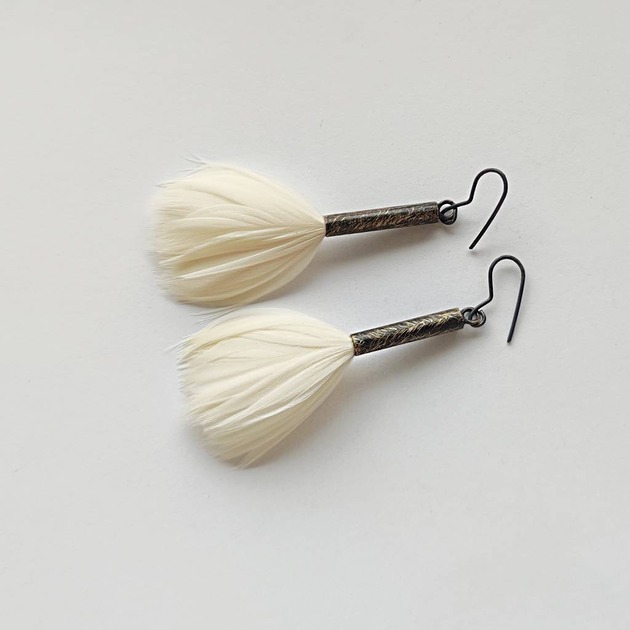 kolczyki z piórami PIÓRKO kolczyki