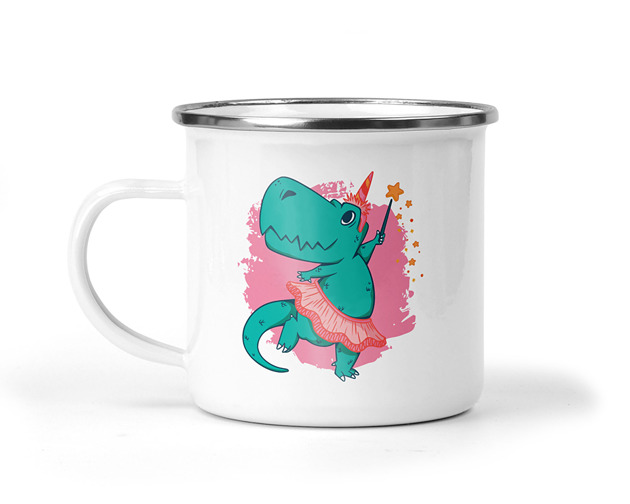 kubki Kubek metalowy dino tancerz