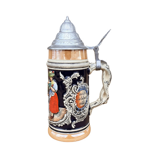 kubki Ceramiczny kufel z pokrywką Albert Jacob, Thewalt, Niemcy, lata 70.
