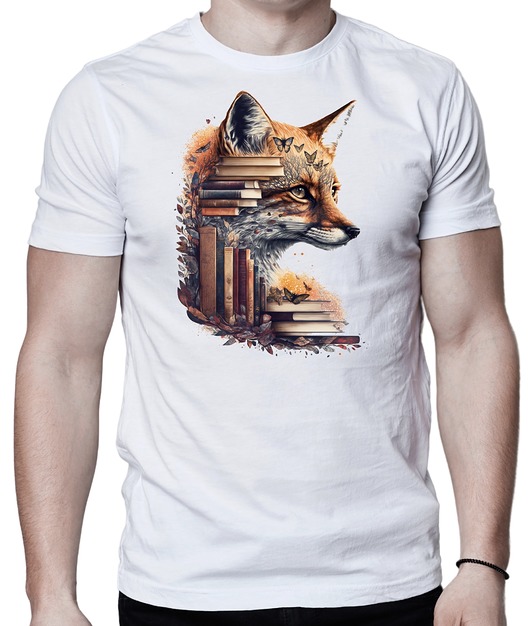 t-shirty męskie Koszulka lis książki fantasy