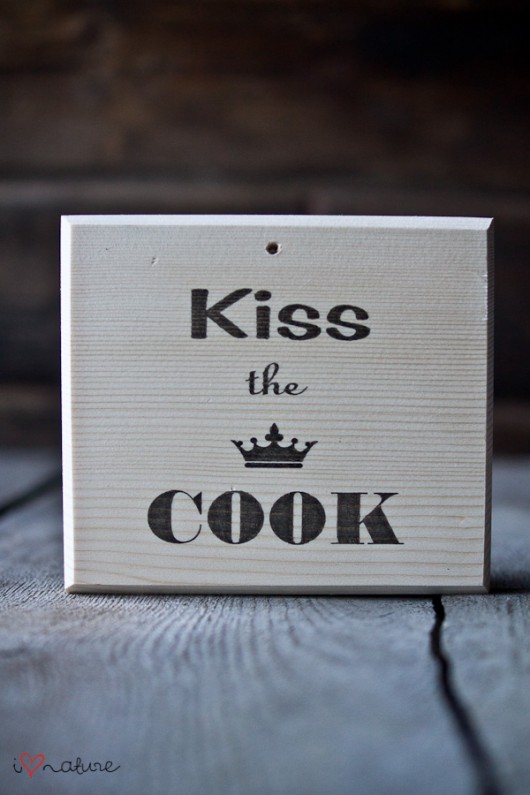 Tabliczka Kiss the COOK i love nature