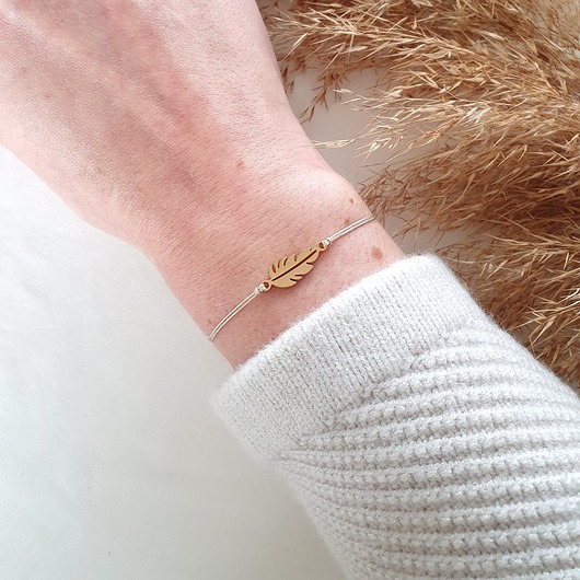 bransoletka z listkiem LEI handmade 