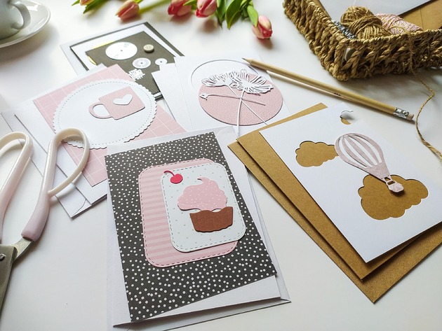 kartki scrapbooking Zestaw do robienia kartek "Kartkowe pudełko"