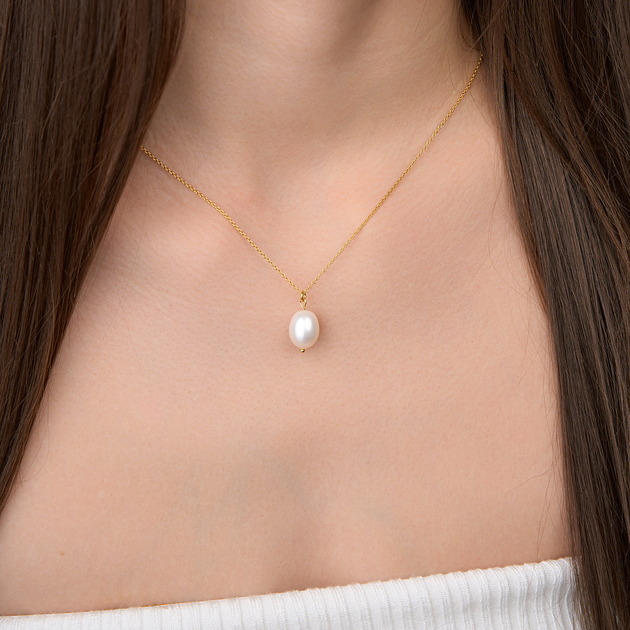 srebrne naszyjniki Naszyjnik z perłą naturalną srebro 925 pozłacane