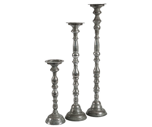 Świecznik Grigio Metal A, szaro-srebrny, 69 cm Home Design