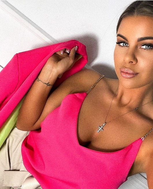 topy damskie TOP Golden Chain w fuksjowym kolorze