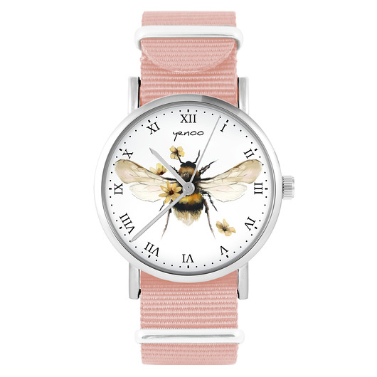 zegarki damskie Zegarek - Bee natural - brzoskwiniowy róż