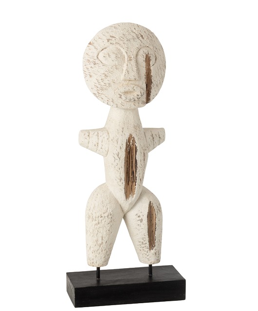 figurki i rzeźby Figurka Primit 40cm drewno alabasia biała
